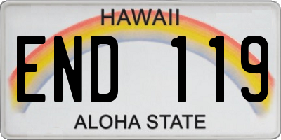 HI license plate END119
