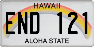 HI license plate END121
