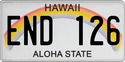 HI license plate END126