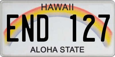 HI license plate END127