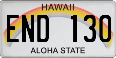 HI license plate END130