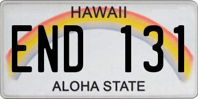 HI license plate END131