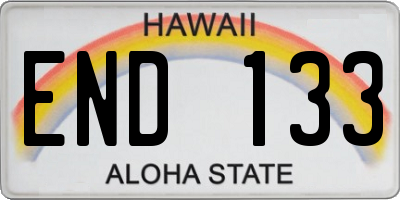 HI license plate END133