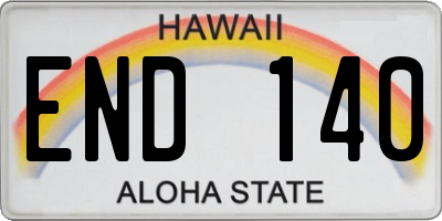 HI license plate END140