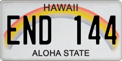 HI license plate END144