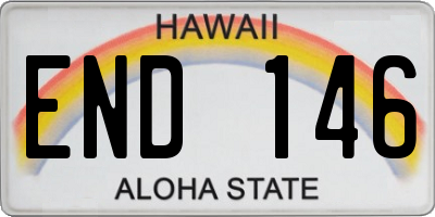 HI license plate END146