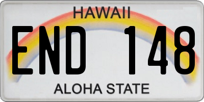 HI license plate END148