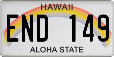 HI license plate END149