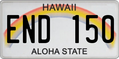 HI license plate END150