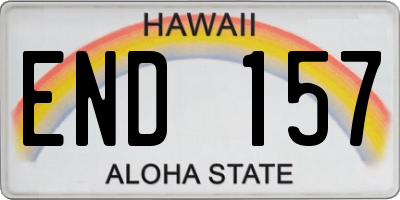 HI license plate END157