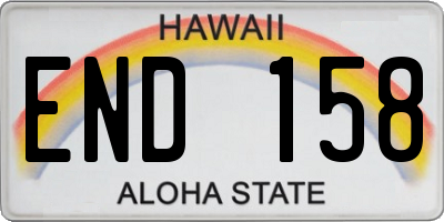 HI license plate END158