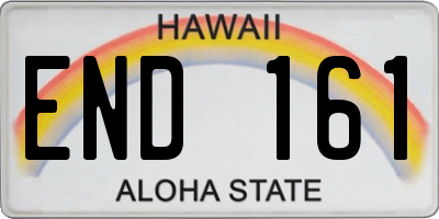 HI license plate END161