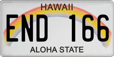 HI license plate END166