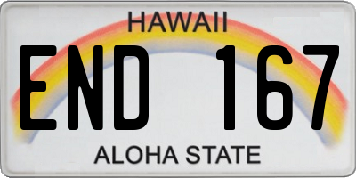 HI license plate END167