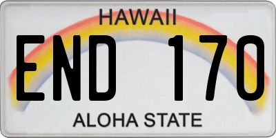 HI license plate END170