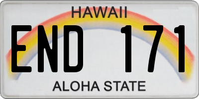 HI license plate END171