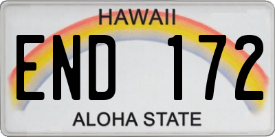 HI license plate END172