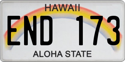 HI license plate END173