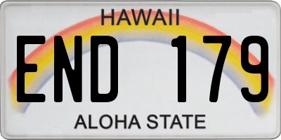HI license plate END179