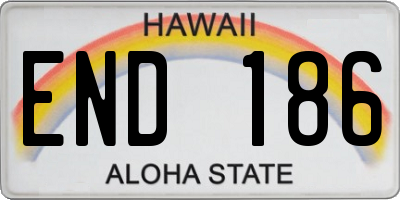 HI license plate END186