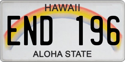HI license plate END196