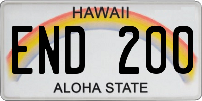 HI license plate END200