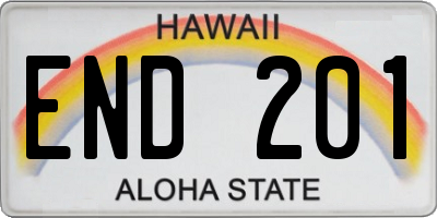 HI license plate END201