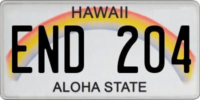 HI license plate END204