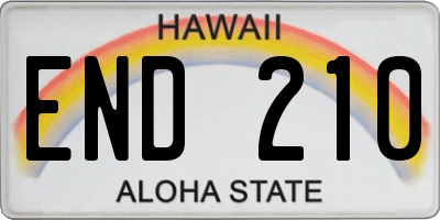 HI license plate END210