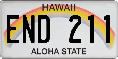 HI license plate END211