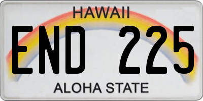 HI license plate END225