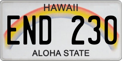 HI license plate END230