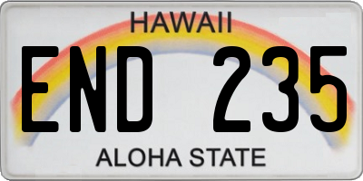 HI license plate END235