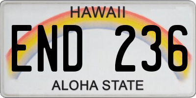 HI license plate END236