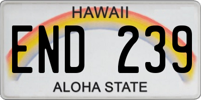 HI license plate END239