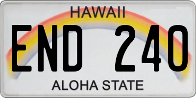 HI license plate END240