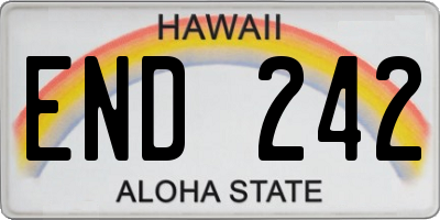 HI license plate END242