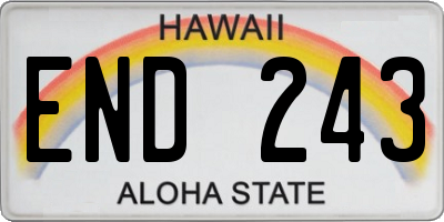 HI license plate END243