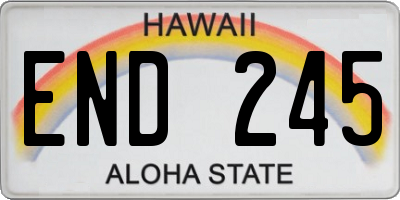 HI license plate END245