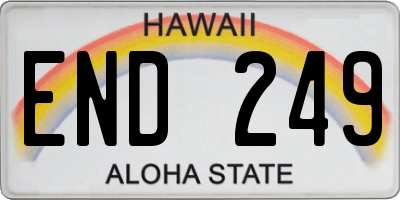 HI license plate END249