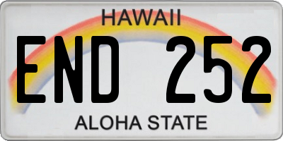 HI license plate END252