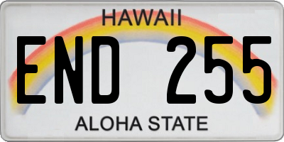 HI license plate END255