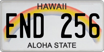 HI license plate END256