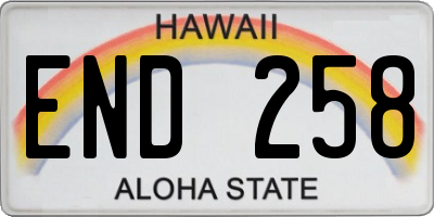 HI license plate END258