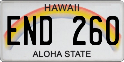 HI license plate END260