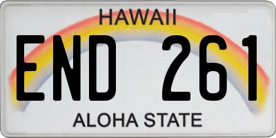 HI license plate END261
