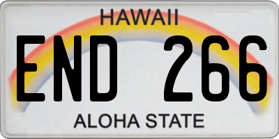 HI license plate END266