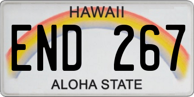 HI license plate END267