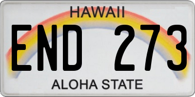 HI license plate END273