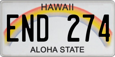 HI license plate END274